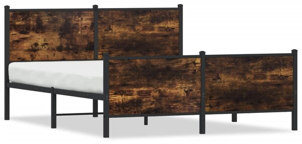 Kovový rám postele bez matrace kouřový dub 140 x 190 cm 3301351