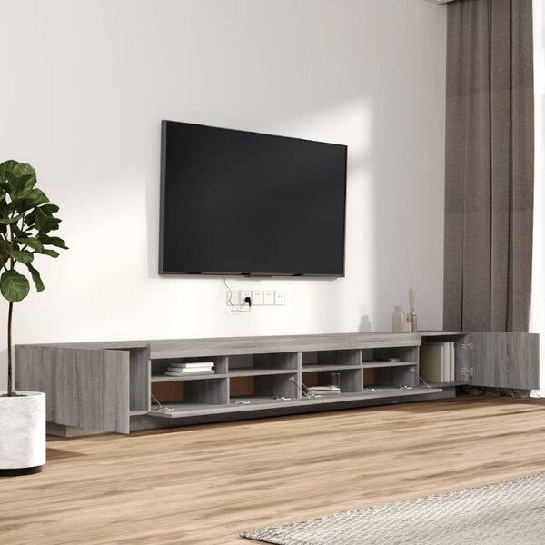 3dílný set TV skříněk s LED světly šedý sonoma kompozitní dřevo 3120177