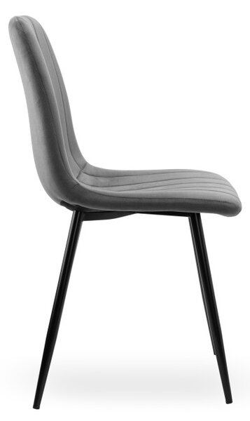 Jídelní židle FRESNO VELVET grafitová / černé nohy