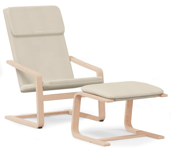 Relaxační křeslo s podnožkou krémové textil 3154412
