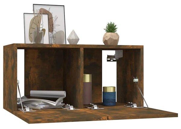 Nástěnné TV skříňky 4 ks kouřový dub 60 x 30 x 30 cm kompozit 3120203