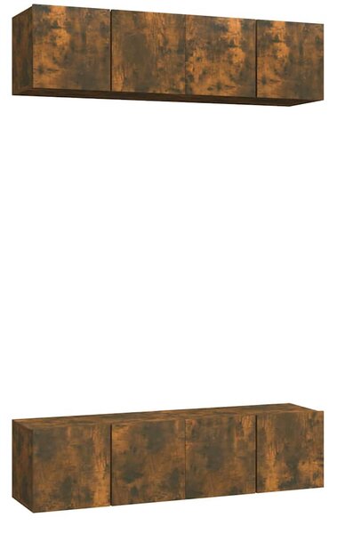Nástěnné TV skříňky 4 ks kouřový dub 60 x 30 x 30 cm kompozit 3120203