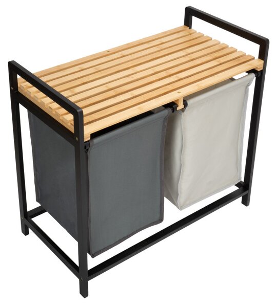 Prádelní koš HANOI černý DUO COLOR 80 l