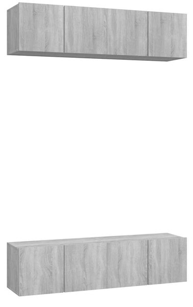 Nástěnné TV skříňky 4 ks šedé sonoma 60 x 30 x 30 cm kompozit 3120204