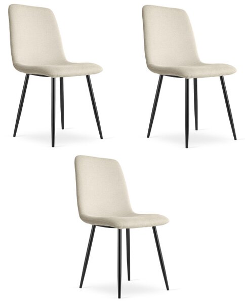 Set tří jídelních židlí RIFT béžové / černé nohy (3 ks)