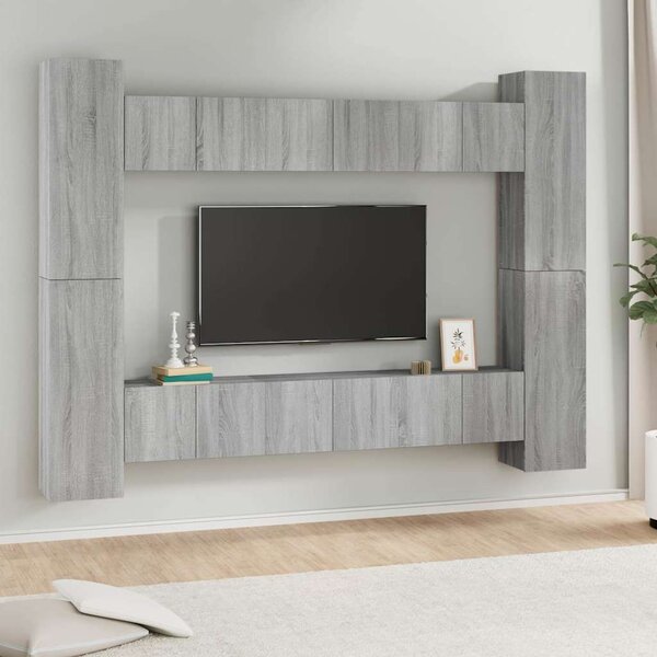 10dílný set TV skříněk šedý sonoma kompozitní dřevo 3120219