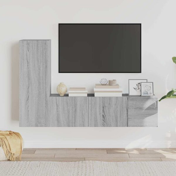 3dílný set TV skříněk šedý sonoma kompozitní dřevo 3120225