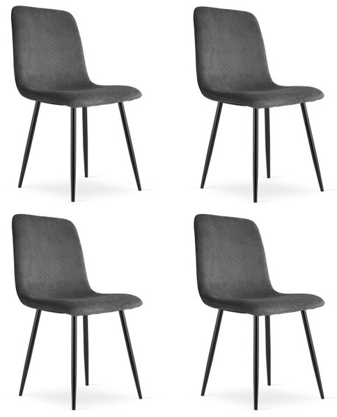 Set čtyř jídelních židlí RIFT šedé / černé nohy (4 ks)