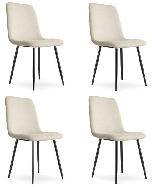 Set čtyř jídelních židlí RIFT béžové / černé nohy (4 ks)