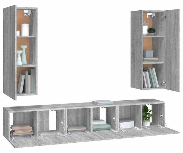 5dílný set TV skříněk šedý sonoma kompozitní dřevo 3120210
