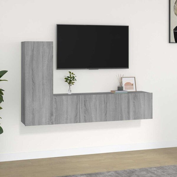 3dílný set TV skříněk šedý sonoma kompozitní dřevo 3120258