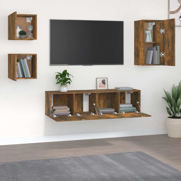 5dílný set TV skříněk kouřový dub kompozitní dřevo 3120275