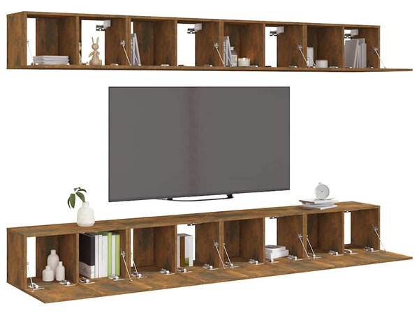TV skříňky 8 ks kouřový dub 60 x 30 x 30 cm kompozitní dřevo 3120308