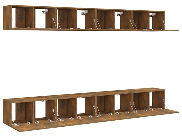 TV skříňky 8 ks kouřový dub 60 x 30 x 30 cm kompozitní dřevo 3120308