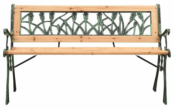 Zahradní lavice 122 cm litina a masivní jedlové dřevo 312031