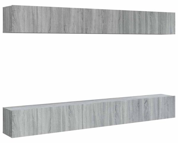 TV skříňky 8 ks šedé sonoma 60 x 30 x 30 cm kompozitní dřevo 3120309