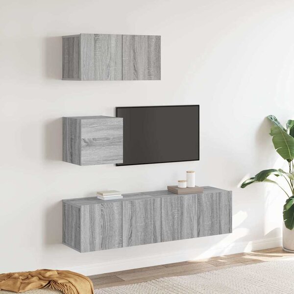 4dílný set TV skříněk šedý sonoma kompozitní dřevo 3120318