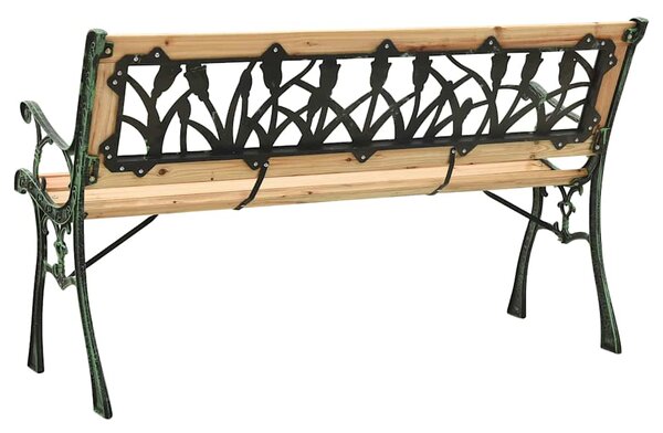 Zahradní lavice 122 cm litina a masivní jedlové dřevo 312031