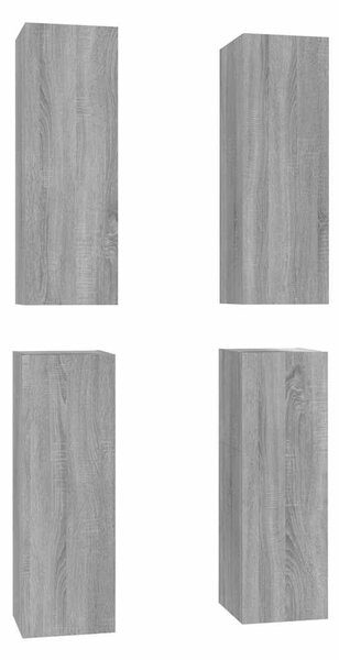 TV skříňky 4 ks šedé sonoma 30,5 x 30 x 90 cm kompozitní dřevo 3120330