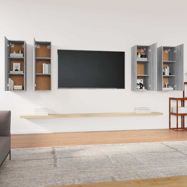 TV skříňky 4 ks šedé sonoma 30,5 x 30 x 90 cm kompozitní dřevo 3120330