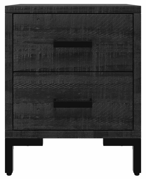 Noční stolky 2 ks černé 36 x 30 x 45 cm masivní borové dřevo 3120339