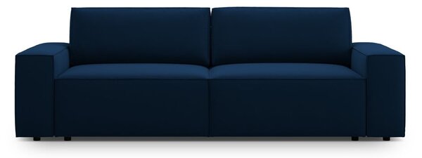Tmavě modrá sametová rozkládací/s úložným prostorem pohovka 247 cm Jodie – Micadoni