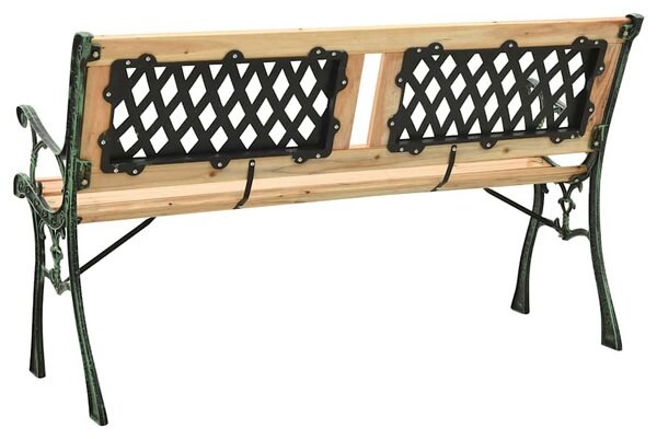 Zahradní lavice 122 cm litina a masivní jedlové dřevo 312033
