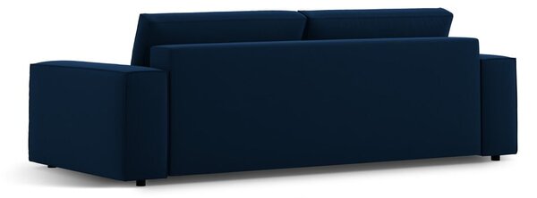 Tmavě modrá sametová rozkládací/s úložným prostorem pohovka 247 cm Jodie – Micadoni