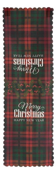 Sada 4 vánočních povlaků na polštář a běhounu na stůl Minimalist Cushion Covers Tartan Christmas