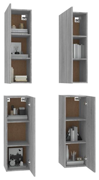 TV skříňky 4 ks šedé sonoma 30,5 x 30 x 90 cm kompozitní dřevo 3120330