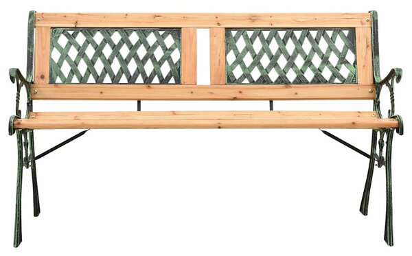 Zahradní lavice 122 cm litina a masivní jedlové dřevo 312033