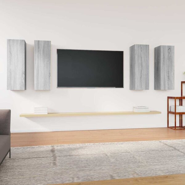 TV skříňky 4 ks šedé sonoma 30,5 x 30 x 90 cm kompozitní dřevo 3120330