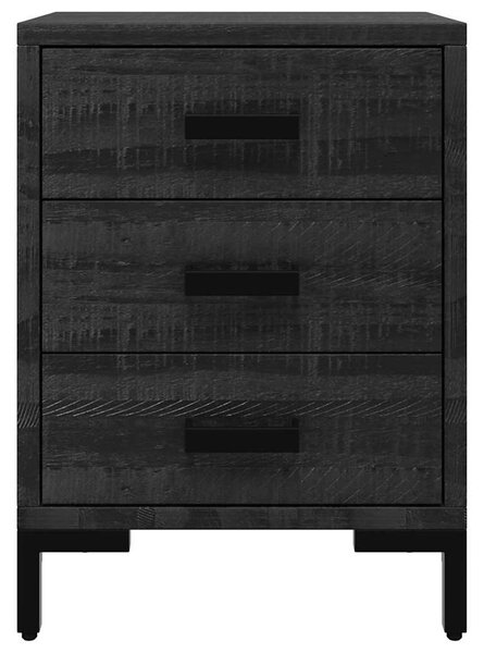 Noční stolky 2 ks černé 40x30x55 cm masivní borové dřevo 3120341