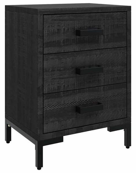 Noční stolky 2 ks černé 40x30x55 cm masivní borové dřevo 3120341