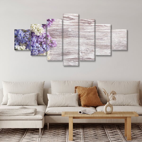 Obraz šeříků na dřevě (210x100 cm)