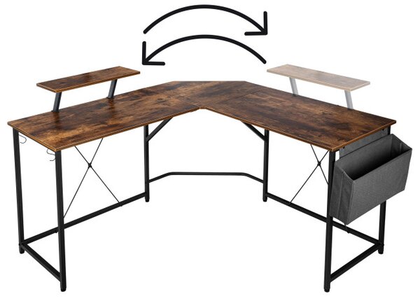 Rohový kancelářský stůl AMORA Rustic