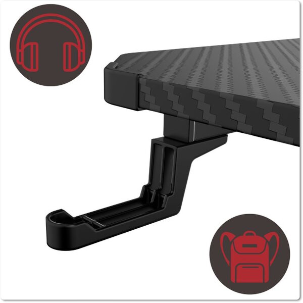Herní stůl s LED osvětlením SHADOW GAMER 2.0 140 cm elektrický, černý