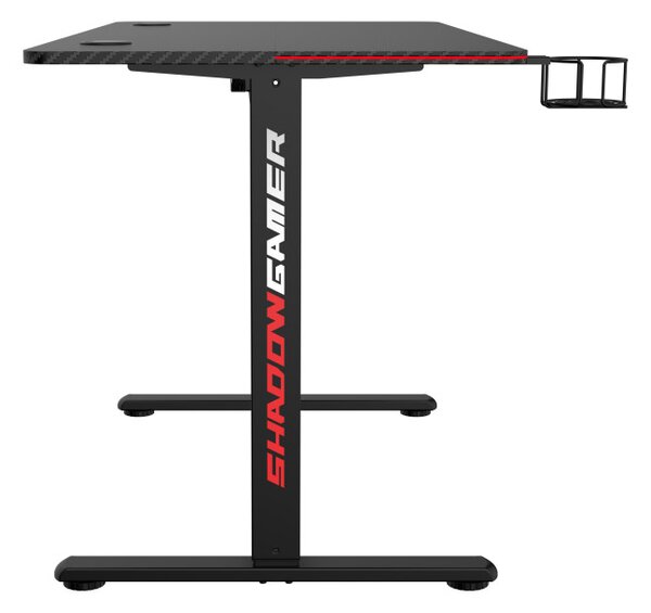 Herní stůl s LED osvětlením SHADOW GAMER 2.0 elektrický, černý