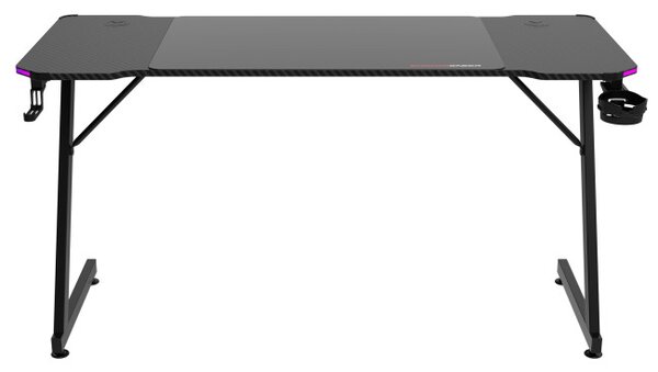 Herní stůl s LED osvětlením SHADOW GAMER 2.0 140 cm elektrický, černý