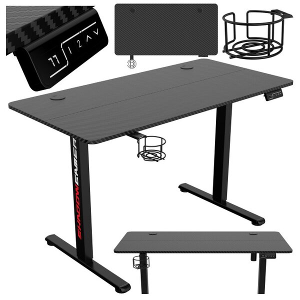 Herní stůl SHADOW GAMER 1.0 elektrický, černý