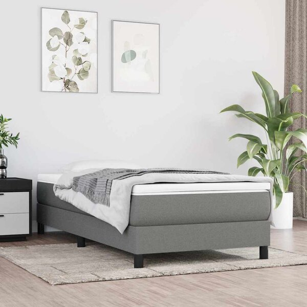Rám postele s boxspringem tmavě šedá 80 x 200 cm textil 3120469