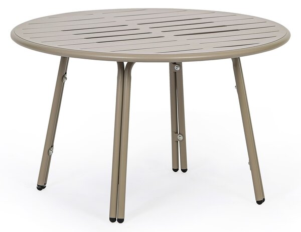 Kovový bistro stůl VENTO, průměr 80 cm, pro venkovní použití, béžová