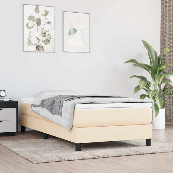 Rám postele s boxspringem krémová 100 x 200 cm textil 3120497