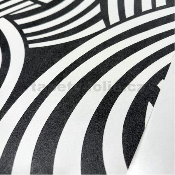 Vliesové tapety na zeď Pigment 95352-1, rozměr 10,05 m x 0,53 m, Art Deco Waves černo-bílý, A.S. CRÉATION