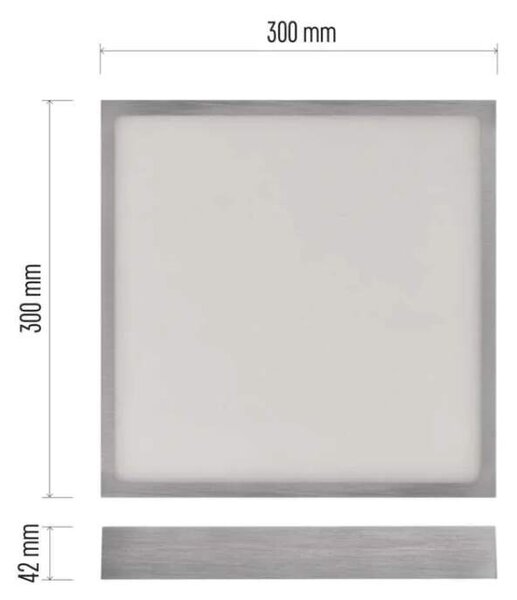 EMOS ZM6253 NEXXO - Přisazený stropní LED panel v broušeném niklu, 28,5W, 2700lm, 3000 + 3500 + 4000K, IP40/IP20, 30 x 30cm (Stropní čtvercové svítidlo ve stříbrné barvě s přepínačem barvy světla)