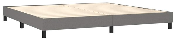 Box spring postel s matrací a LED tmavě šedá 200x200 cm textil 3133342