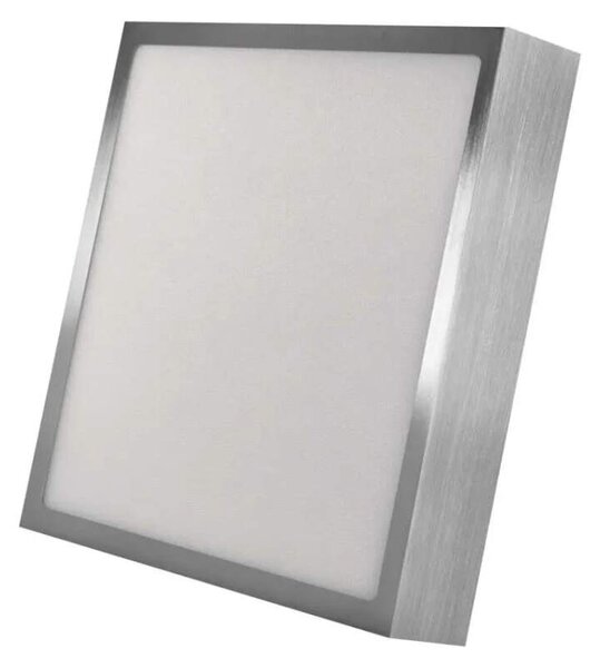 EMOS ZM6243 NEXXO - Přisazený stropní LED panel v broušeném niklu, 21W, 1900lm, 3000 + 3500 + 4000K, IP40/IP20, 22,5 x 22,5cm (Stropní čtvercové svítidlo ve stříbrné barvě s přepínačem barvy světla)