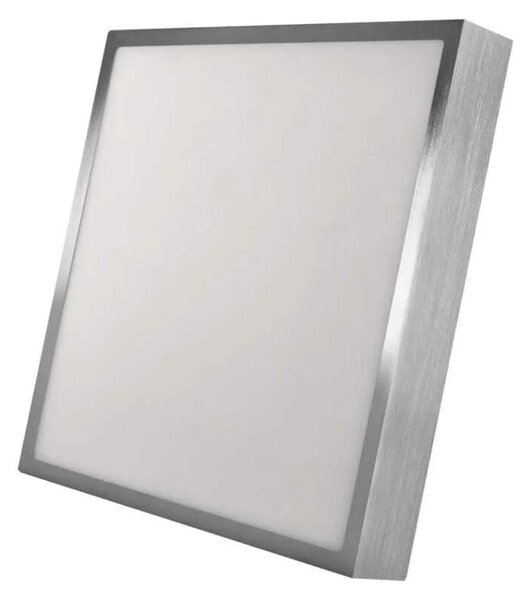 EMOS ZM6253 NEXXO - Přisazený stropní LED panel v broušeném niklu, 28,5W, 2700lm, 3000 + 3500 + 4000K, IP40/IP20, 30 x 30cm (Stropní čtvercové svítidlo ve stříbrné barvě s přepínačem barvy světla)
