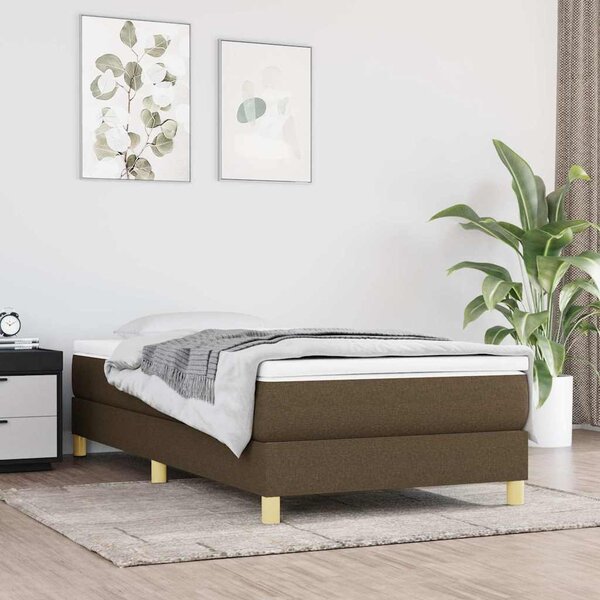 Rám postele s boxspringem tmavě hnědá 100 x 200 cm textil 3120593