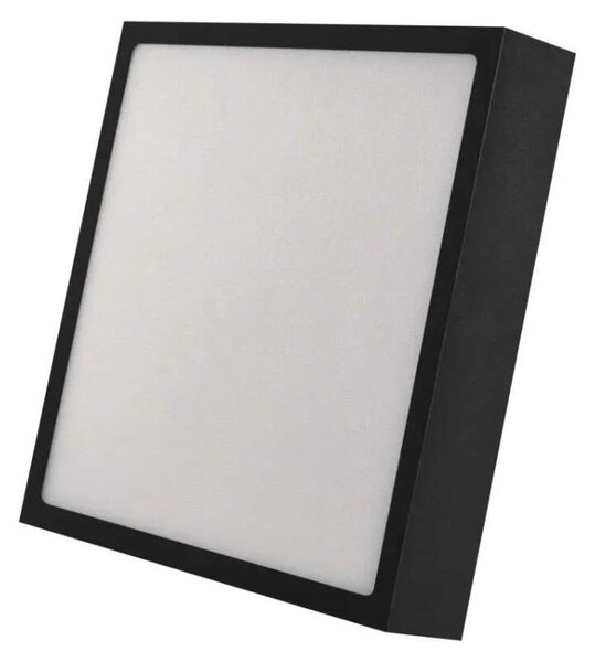 EMOS ZM6343 NEXXO - Přisazený stropní LED panel v černé barvě, 21W, 1900lm, 3000 + 3500 + 4000K, IP40/IP20, 22,5 x 22,5cm (Stropní čtvercové svítidlo v černé barvě s přepínačem barvy světla)
